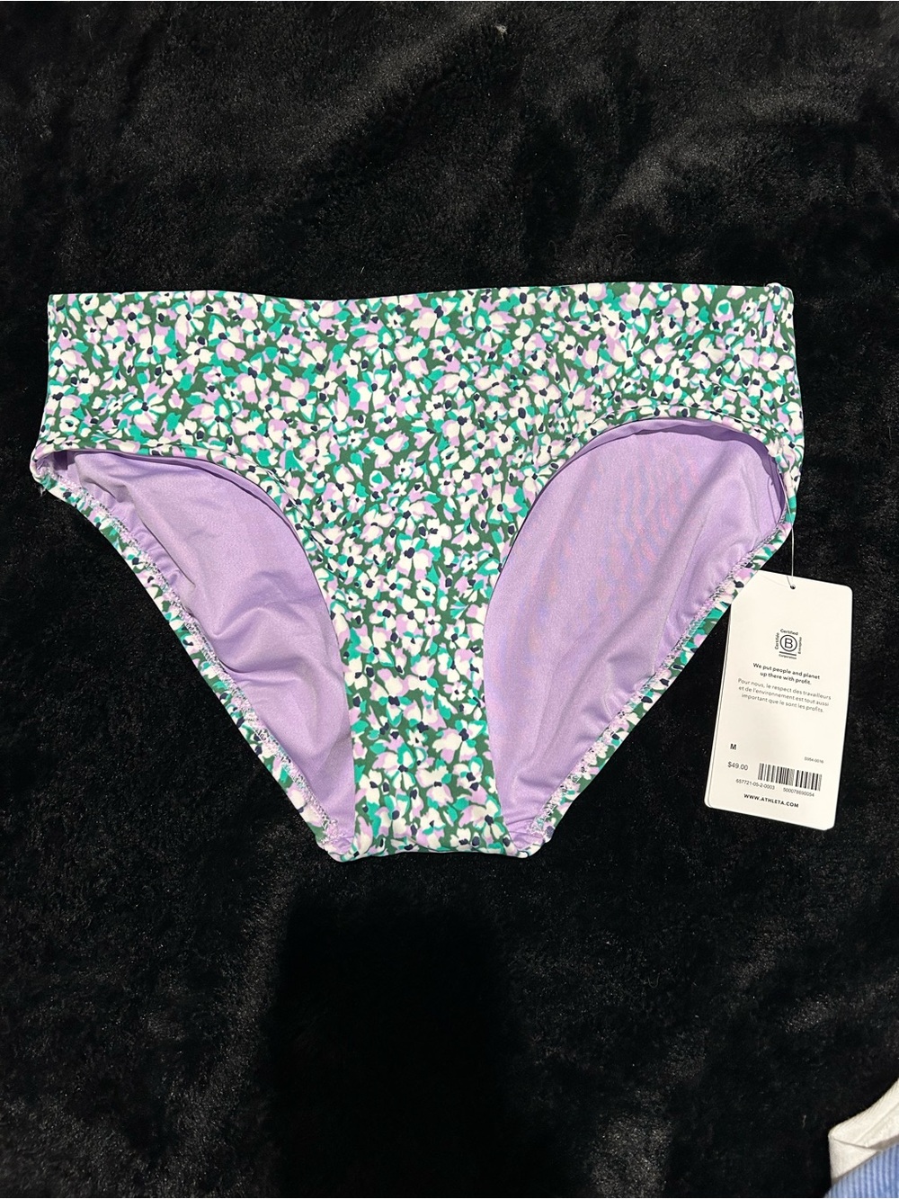 Athleta Green & Lavender Bikini Bottoms